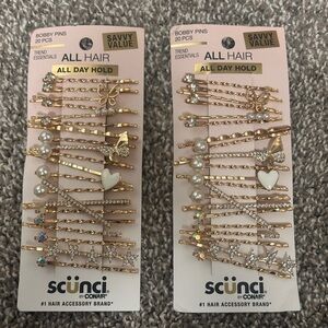 Scunci Gold and Silver Bobby Pins 2 packs total 40 pcs